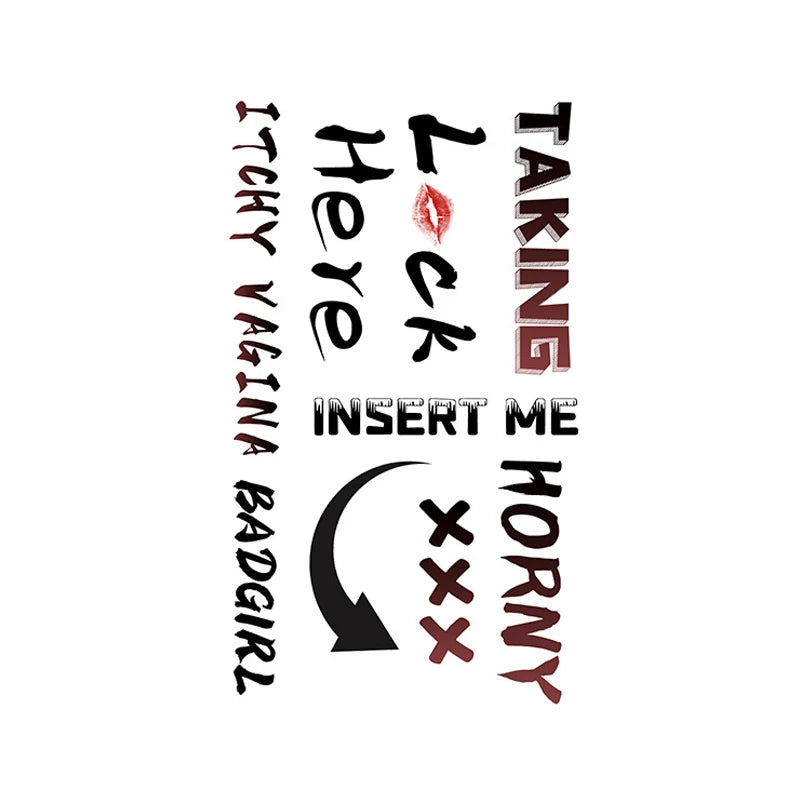 Sexy Sentence Text Temporary Sticker Waterproof Colored Chest Ankle Waist Tattoo Sticker Couple Sticker Qme z-2