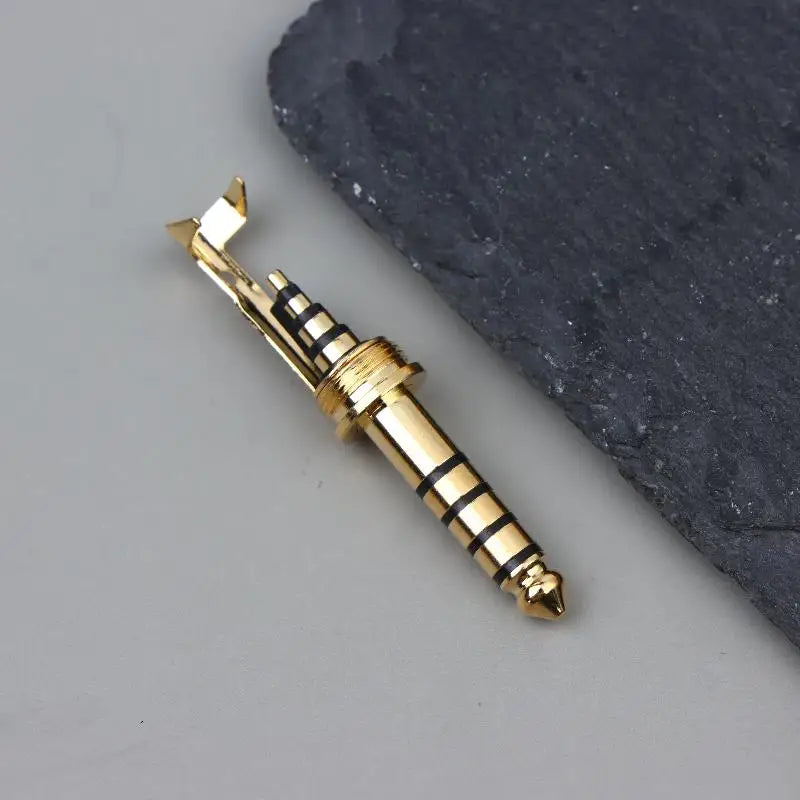 Professional 5Pole Balanced Plug Copper Rhodium Plated Clip Qme Gold