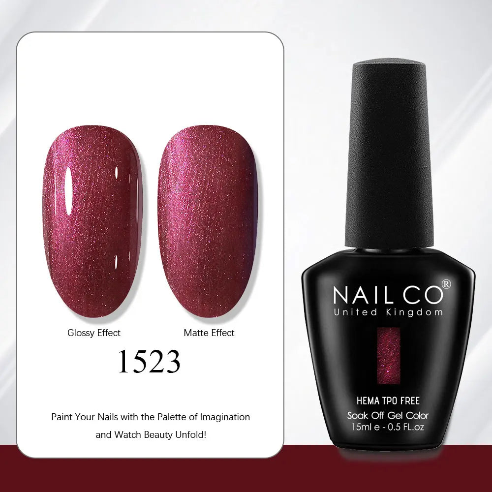 NAILCO Gel Nail Polish Nails Semi-permanent UV Varnish Glitter Glass