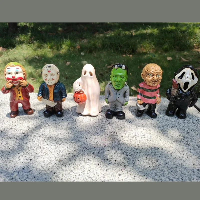Horror Movie Killer Resin Pendant Cosplay Halloween Party Decoration Prop Scary Pumpink Head Mask Car Accessries Festival Gift Qme