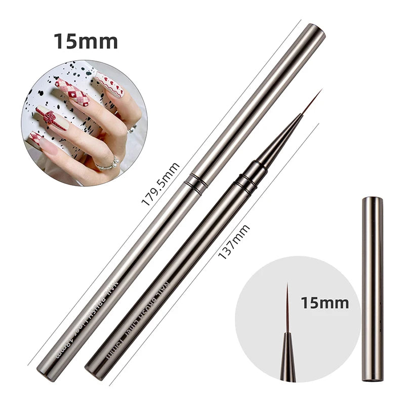 Nail Art Liner Brushes Gel Brush Polish Painting Drawing Pen Qme 15MM