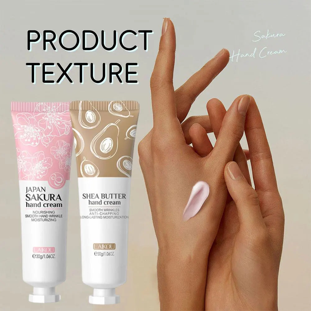 LAIKOU Sakura Hand Cream Deep Moisturizing Restoring Lotion Dry Skin Qme