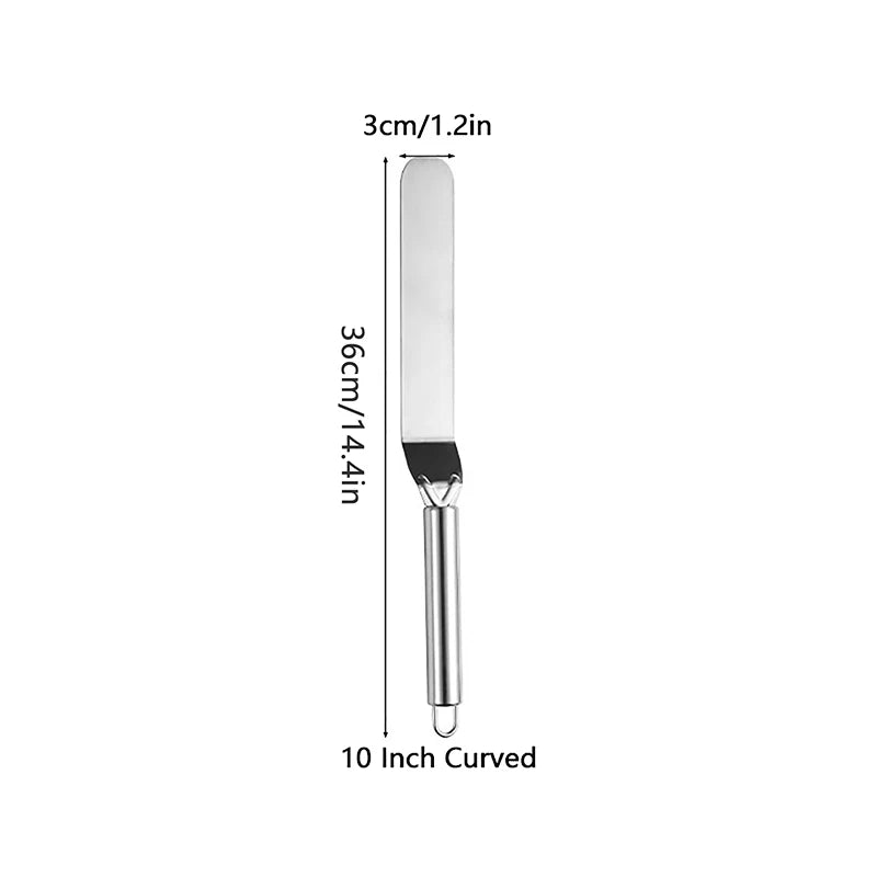 6 8 Stainless Steel Cream Icing Frosting Spatula Cake DIY Decorating Qme 10 Inch Curved