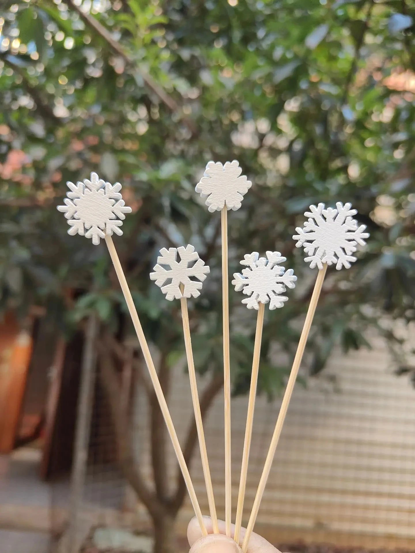 50 Christmas Bamboo Skewer Cocktail Picks Cupcake Topper Disposable Qme 50pcs Style B