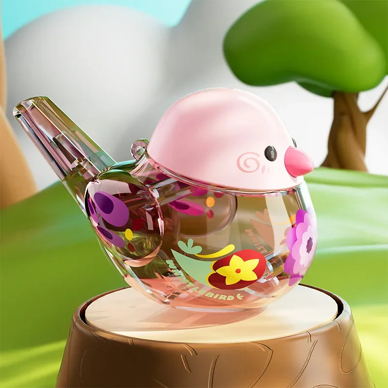 Bird's Call for Babies Water Bird Whistle for Infants Children Toys Can Add Water To Whistle for Training Toy Musical Instrume Qme Pink