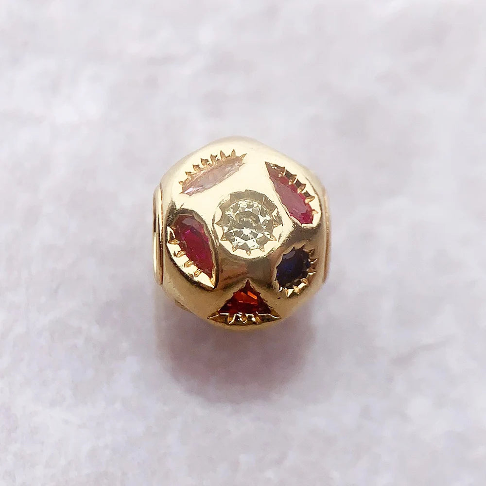 Bead Colourful Stones 925 Sterling Silver European DIY Jewelry Accessorie Lucky Charm Bohemia Gift For Women Qme