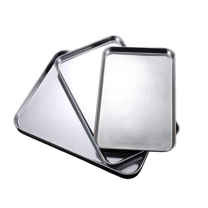 Rice Noodle Pan Home Dishes Storage Organizer Rectangle Stainless Qme