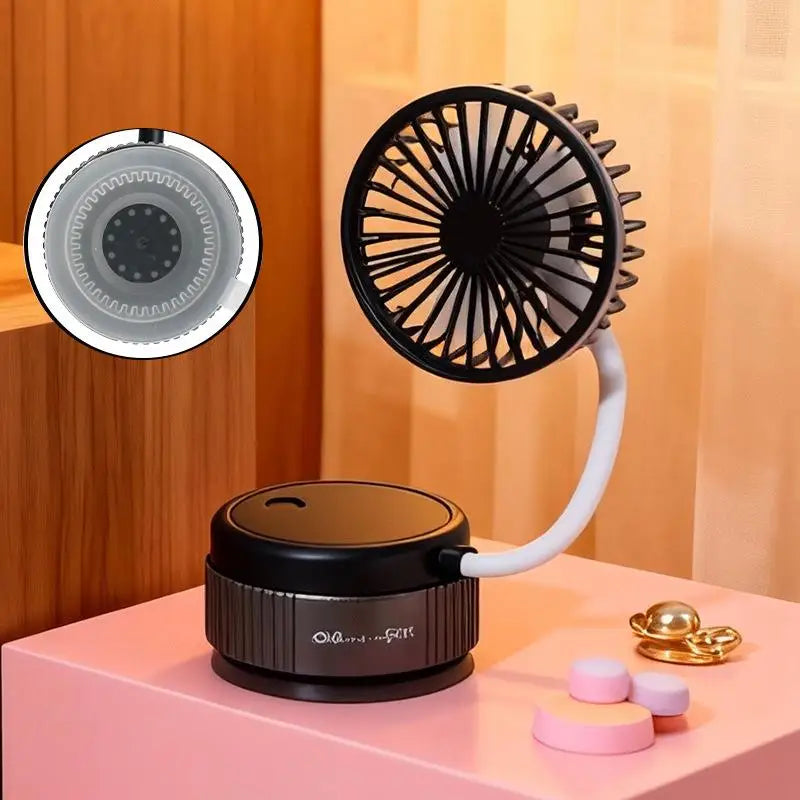 Suction Cup 360 Angle Handheld Fan Foldable Portable Rechargeable Qme A2