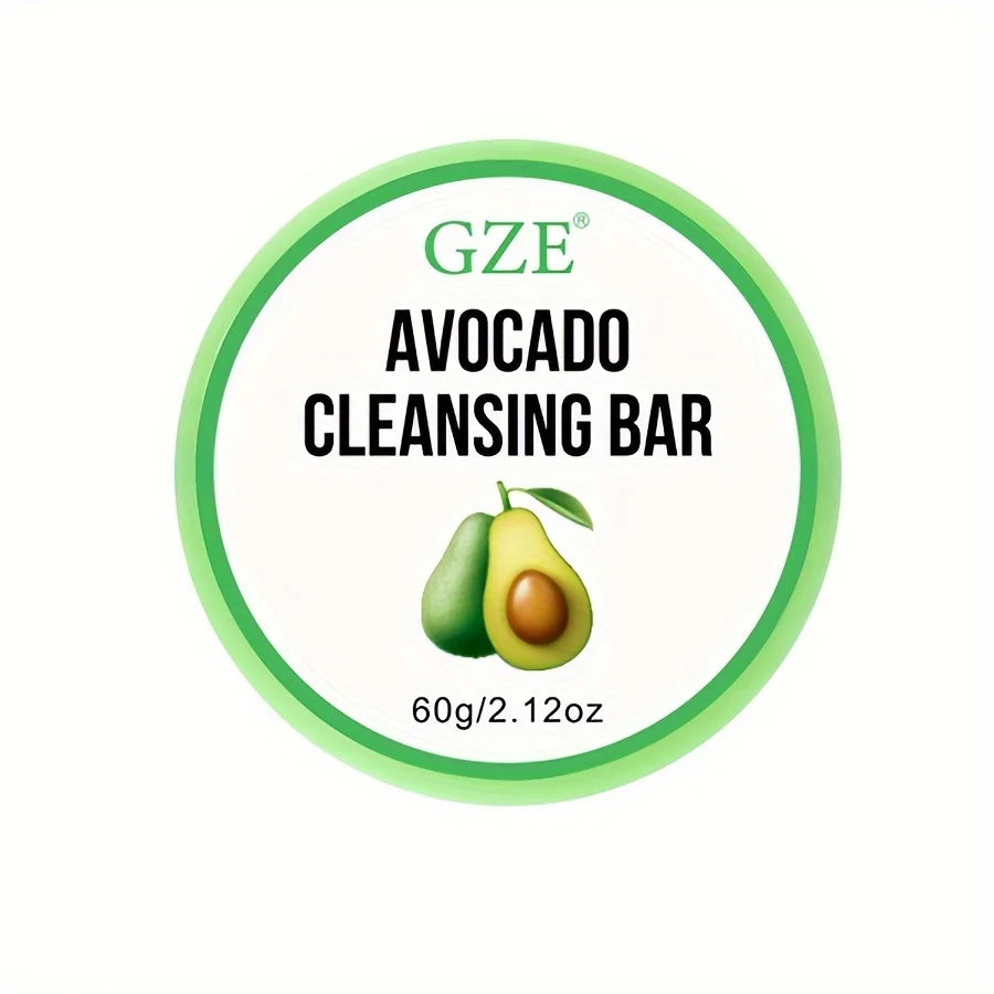 GZE Soft And Gentle Avocado Cleansing Balm Soap With Refreshing Scent - Moisturizing Makeup Remover And Cleansing Bar PH Balance Qme GZE169