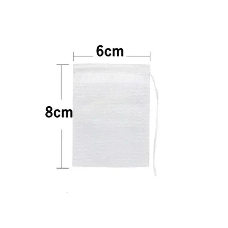 Disposable Tea Filter Bags Non-woven Fabric Bag Drawstring Kitchen Qme 6x8cm