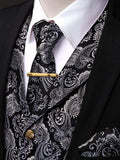 Men's Formal Suit Vest & Tie Set Paisley Floral Style, Premium Waistcoat and Necktie Combo for Weddings, Business Occasions Qme MJTZ9040-DPTLJ01 XXXL