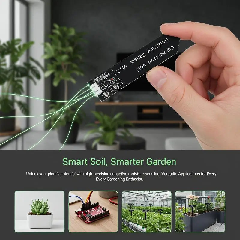 Capacitive Soil Moisture Sensor Corrosion Resistant Detection Garden Qme
