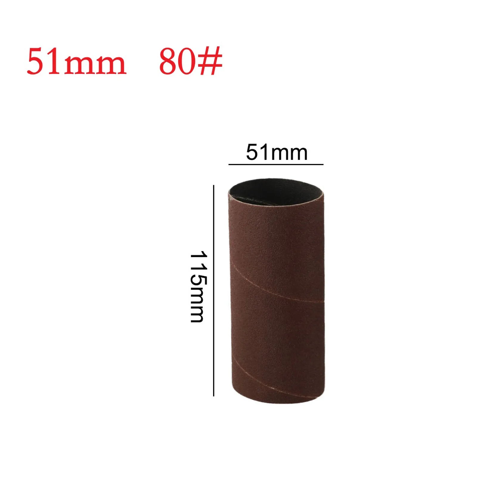 1pc 115mm Drum Sanding Sleeves 13/26/38/51/76mm Spindle Sanding Drum Sander Tool For Hobbies Carpentry Polishing Sanding Paper Qme 51mm 80Grit