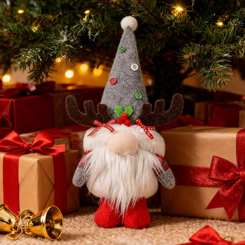 Christmas Gnomes Decorations Figurines Antlers Small Cute Holiday Qme