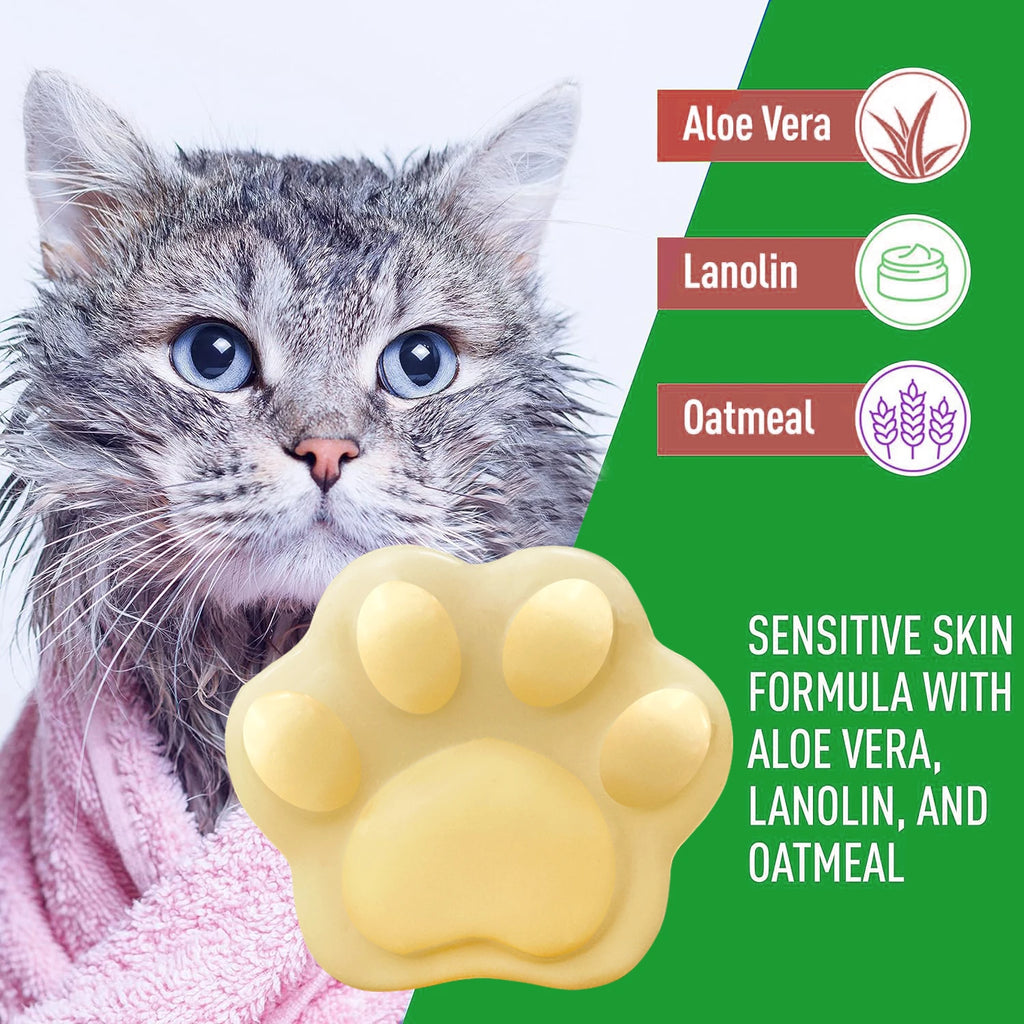 GZE Pet Shampoo & Conditioner 2 in 1 Bar Soap For Dogs & Cats - Helps Itching, Hot Spots, Irritation & Allergies, Sensitive Skin Qme