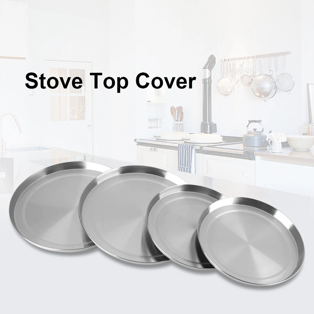 4PCS Stove Burner Covers Stainless Steel Gas Cooker Protector Caps Kitchen Top Burner Protection Cover Reusable Qme