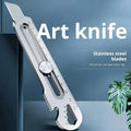 Multifunctional Utility Knife Retractable Sharp Cut Portable Office Home Courier Unboxing Stainless Steel Knivies Manual Tools Qme 1pc