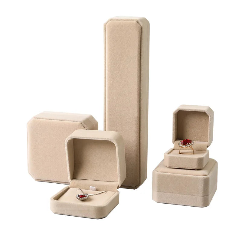 Velvet Jewelry Box - Storage Case for Rings Necklaces Bracelets Ring Box Gift Box Earring Holder Gift Box Necklace Organizer Qme