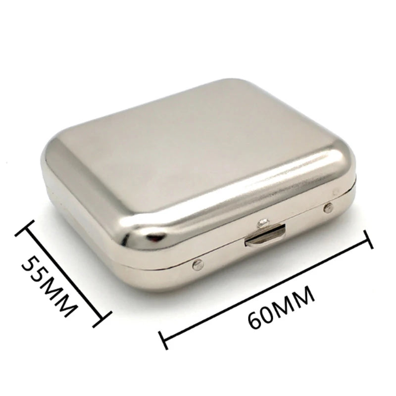 Pocket Ashtrays Lids Portable Ashtray Small Stainless Steel Square Qme one size