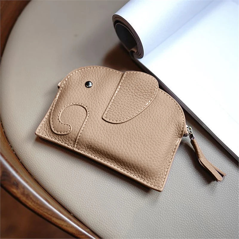 PU Leather Elephant Money Bag Women Coin Purse Key Ring Qme
