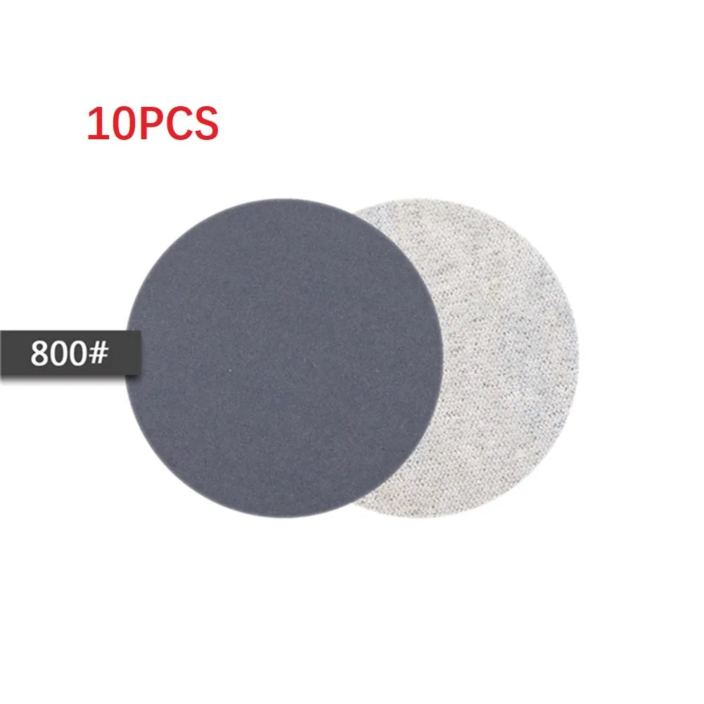 10Pcs Wet/Dry Sandpaper 3 Inch 75MM Hook And Loop Silicon Carbide 240-10000 Grits Waterproof Sanding Disc Qme 800