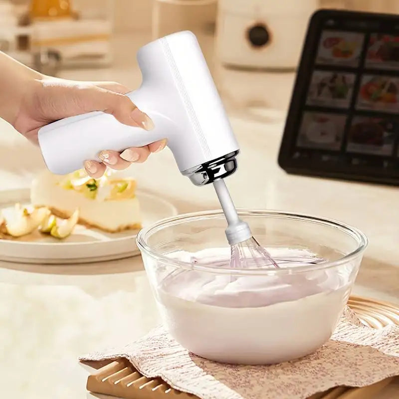 Electric Egg Beater Coffee Frother Milk Whisk MINI Food Blender Egg White Whipped USB Rechargeable Three Speeds Whisk Tools Qme