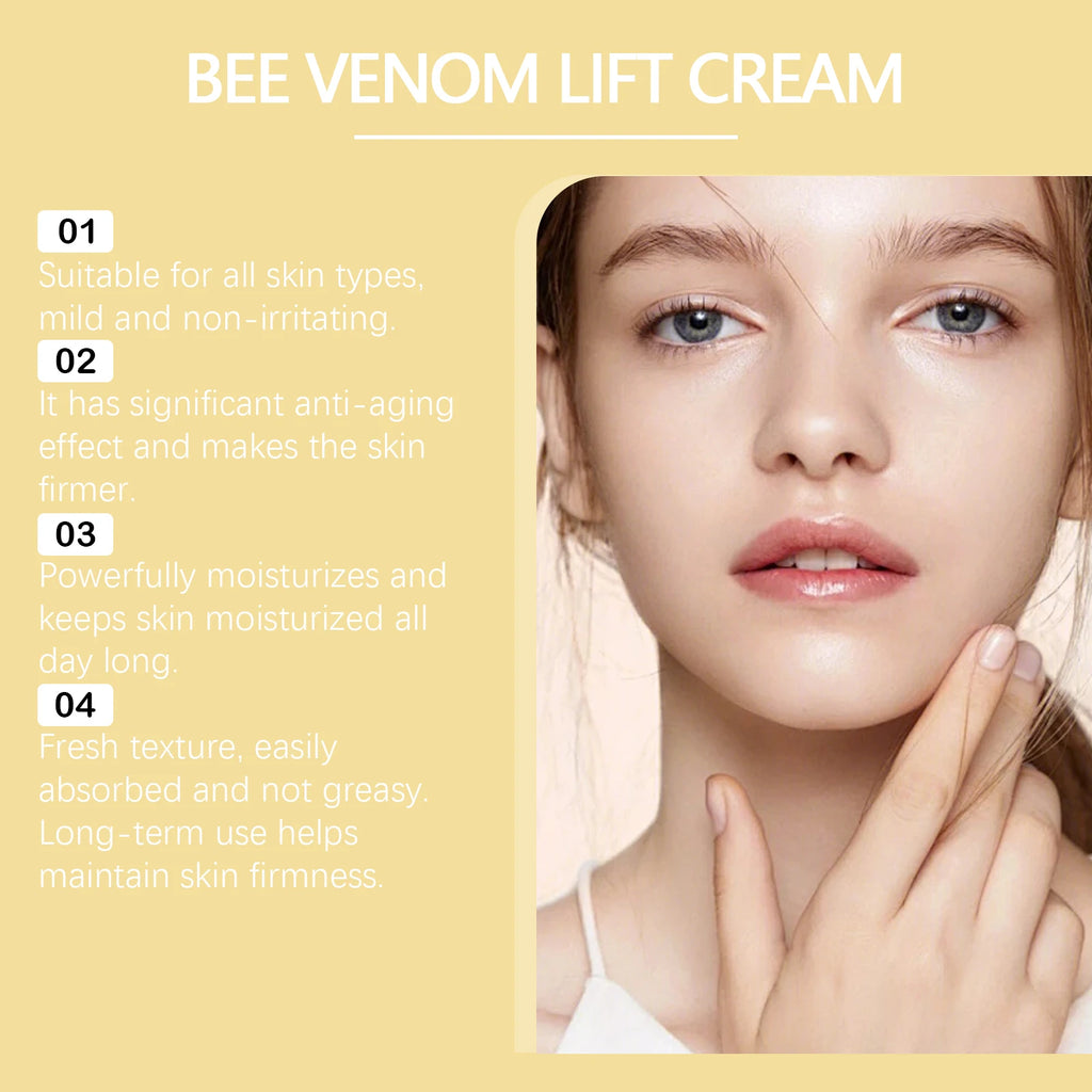 Bee Venom Face Cream Firming & Moisturizing Anti-Wrinkle Day Night Cream Tightening Nourishing Brightening Facial Skin Care 50ml Qme
