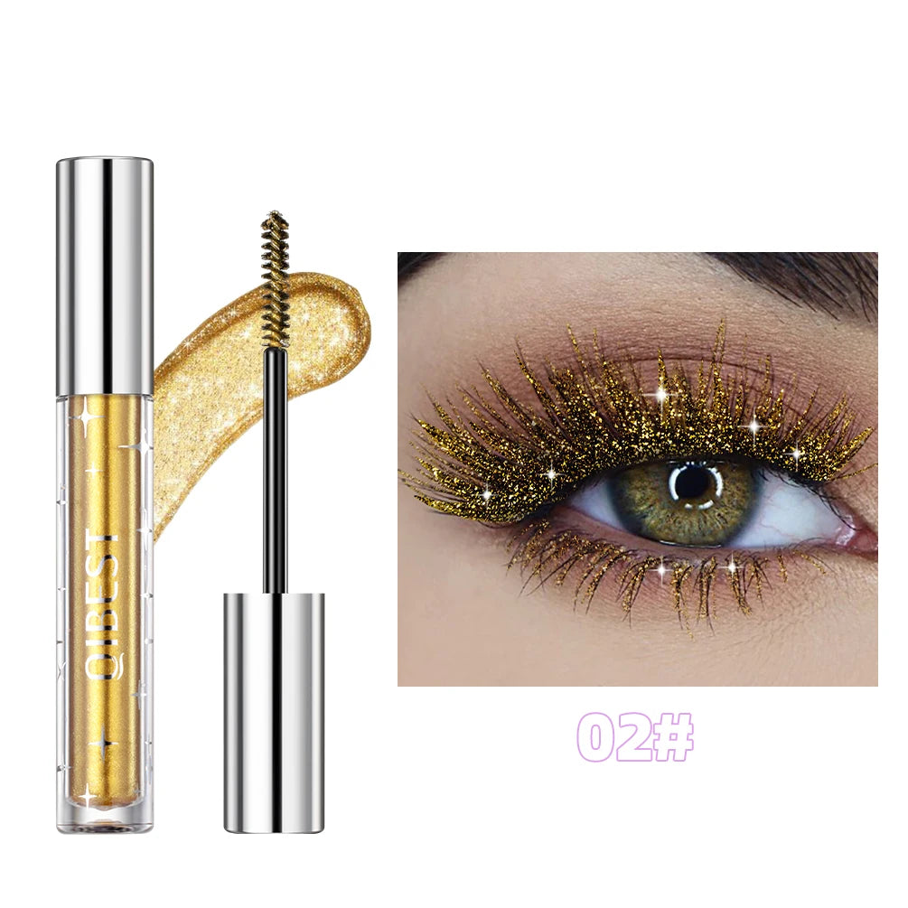 1 PC Diamond Mascara Shining Galaxy Sequins Sweat Proof Glitter Eyelashes Quick Dry Lasting Curling Thick Mascara Shimmer Makeup Qme 02 China Mainland