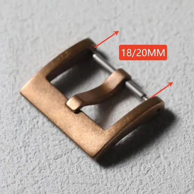 High-end Bronze Buckle 18MM 20MM Vintage Leather Rubber Strap Buckle, Pure Bronze, Vintage Style Strap Buckle Accessories Qme