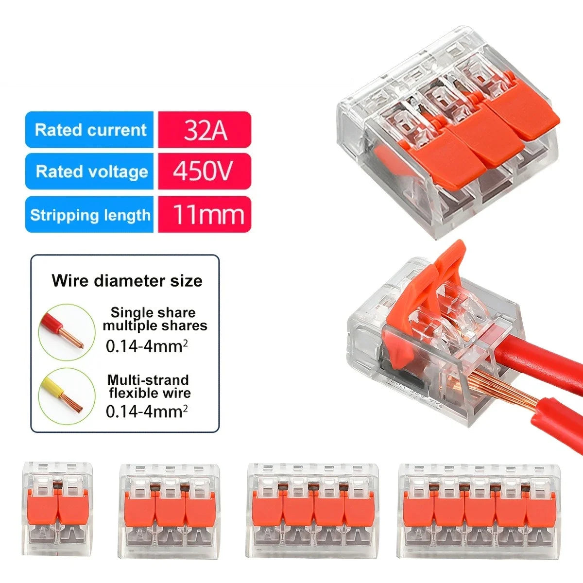 75pcs quick metal connectors, lever-type DIY cable connectors, suitable for micro quick connectors with a wire diameter Qme