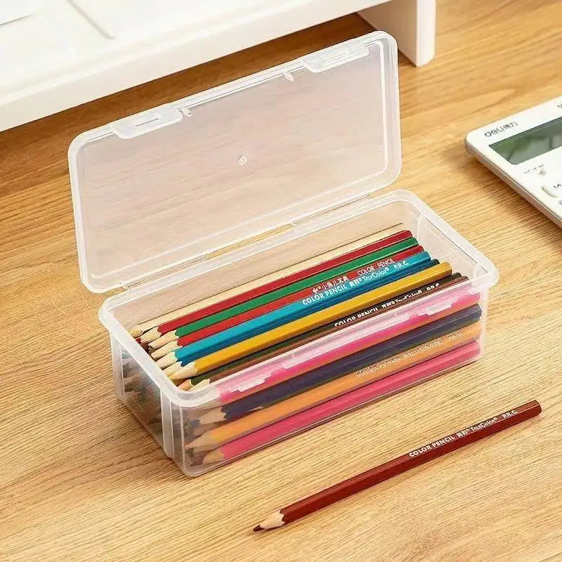 1 Large Clear Plastic Storage Boxes Hinged Lids Ideal Jewellery Qme