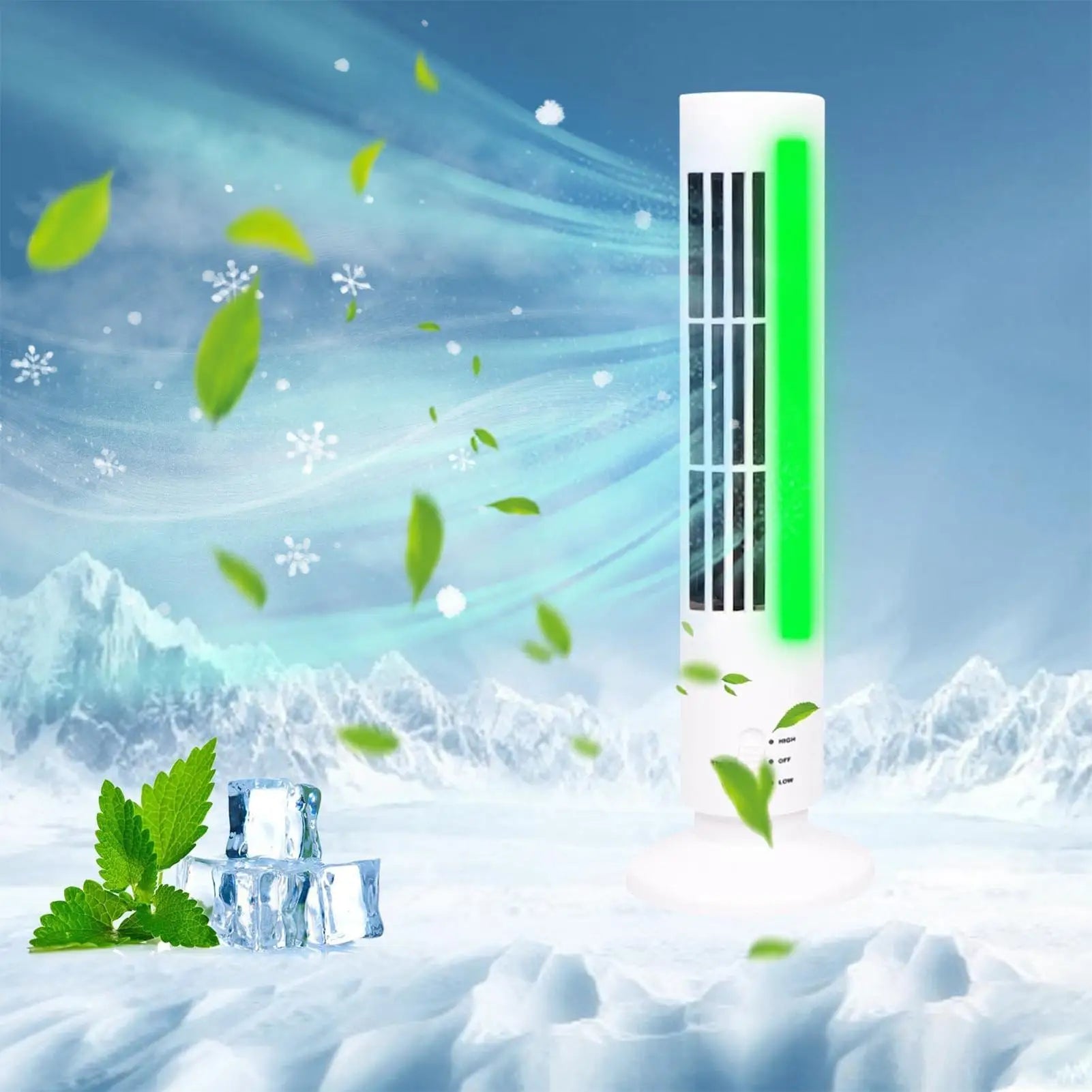 Bladeless Fan Powerful Low Noise Space Saving Blower Plug-in Tower Qme