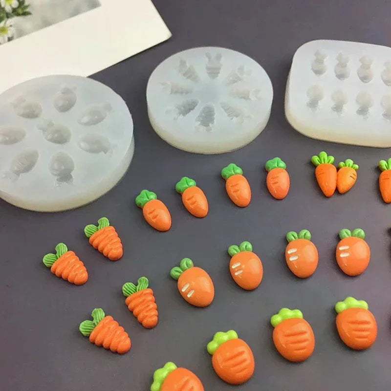 High Temperature Resistant Silicone Molds Mini Carrot Shape Cakes Molds Chocolate Candy Easter Cakes Baking Decoration Tools Qme