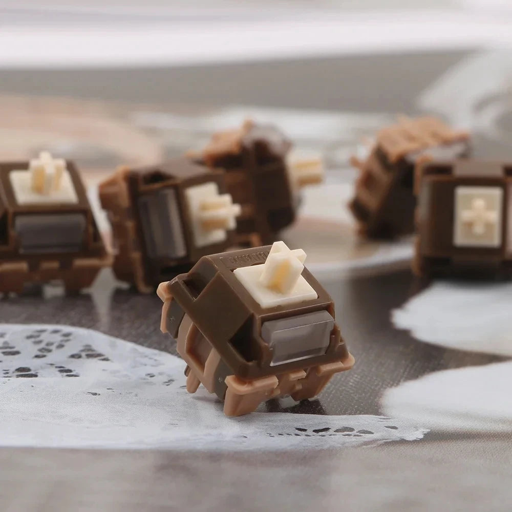 Caramel Latte Switch V2 45g Linear Pre-lubed 5 Pin Switch For Mx Mechanical Gaming Keyboard Qme