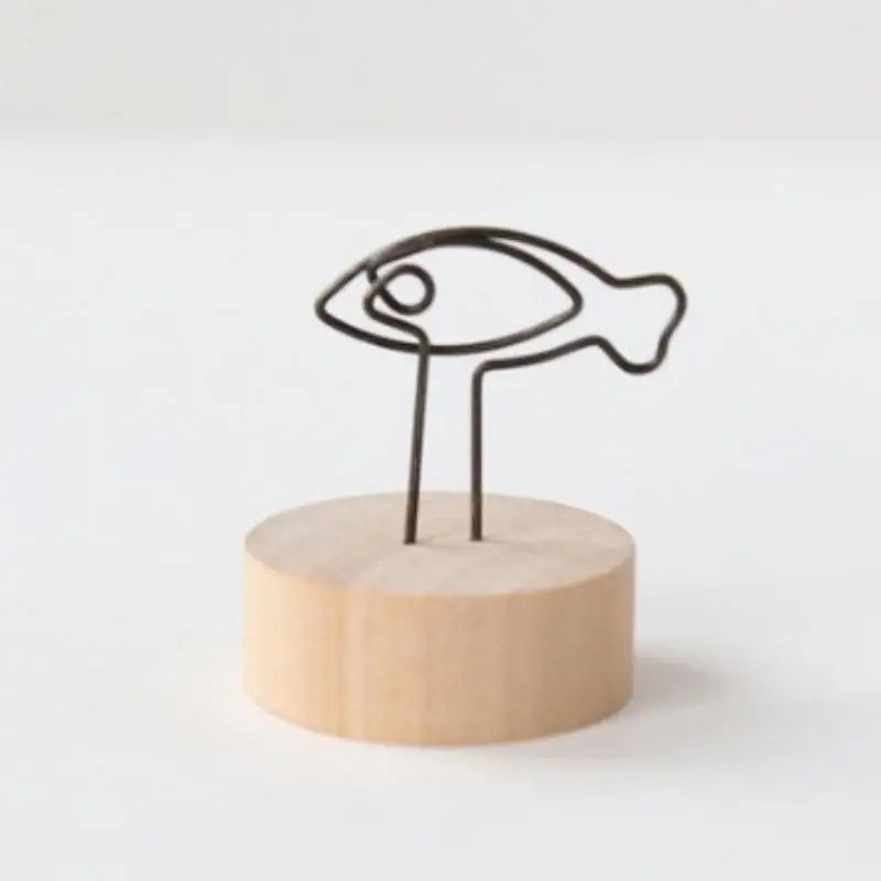 Mini Wooden Base Metal Photo Holders Creative Design Decor Photos Qme C