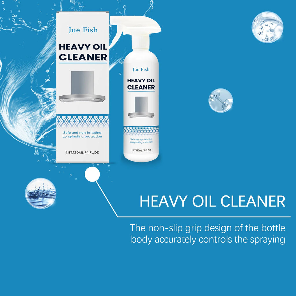 Jue Fish 120ml Multipurpose Heavy Oil Foam Cleaner - For Clothes, Kitchen Range Hood, Removes Stubborn Grease/Oil, Fast-Acting Qme