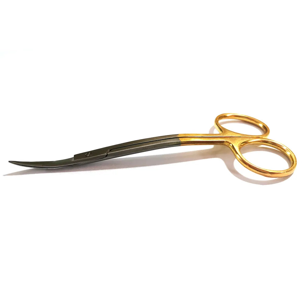 Dental Stainless Steel Scissors Curved Wave Sharp Durable Medical Qme Brushed Chrome