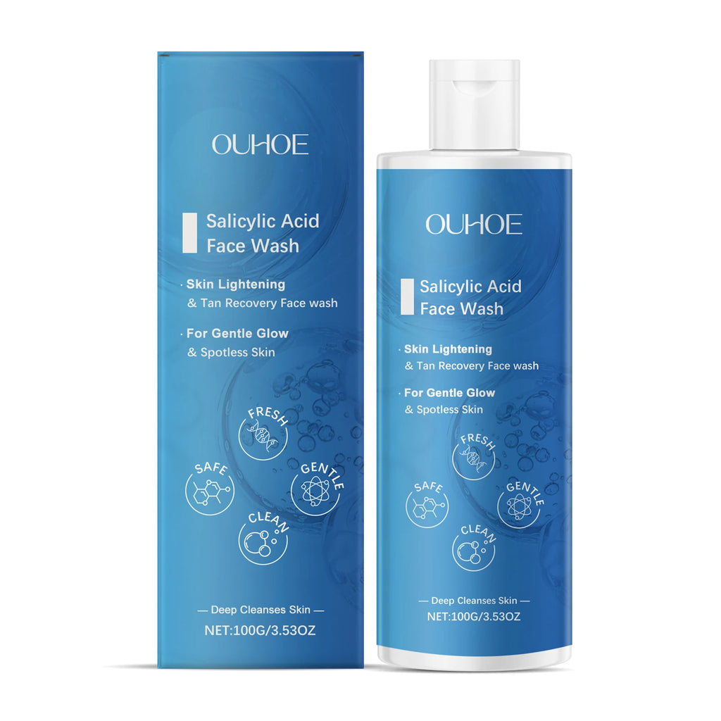 Salicylic Acid Facial Cleanser Acne Treatment Moisturizing Oil Control Skincare Face Wash Cleansing Pore Hydrating Skin Care Qme 1Pcs