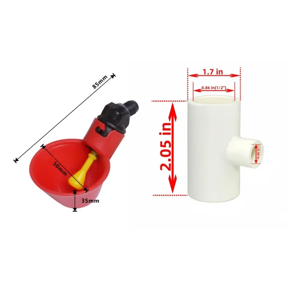 Automatic Chicken Water dispenser Plastic poultry drinking bowl Straight Pipe Farm chicken Coop Automatic Drinking Water System Qme