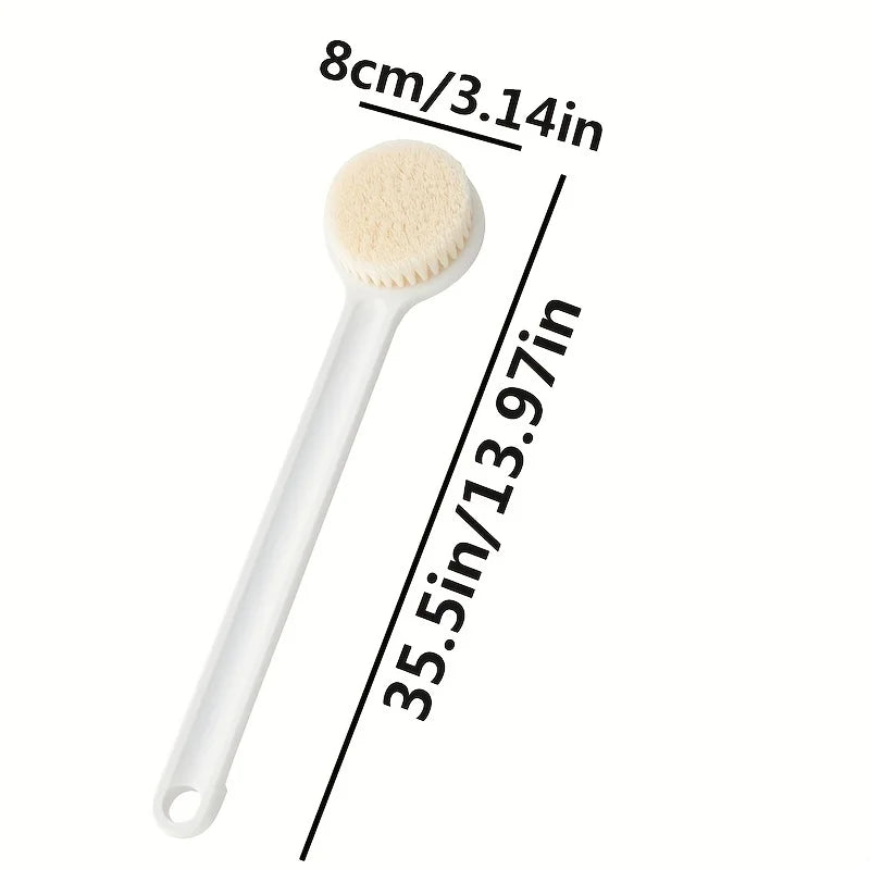 Bath brush with long handle and soft bristles, bath brush with rubbing back, back cleaning brush, bath brush Qme