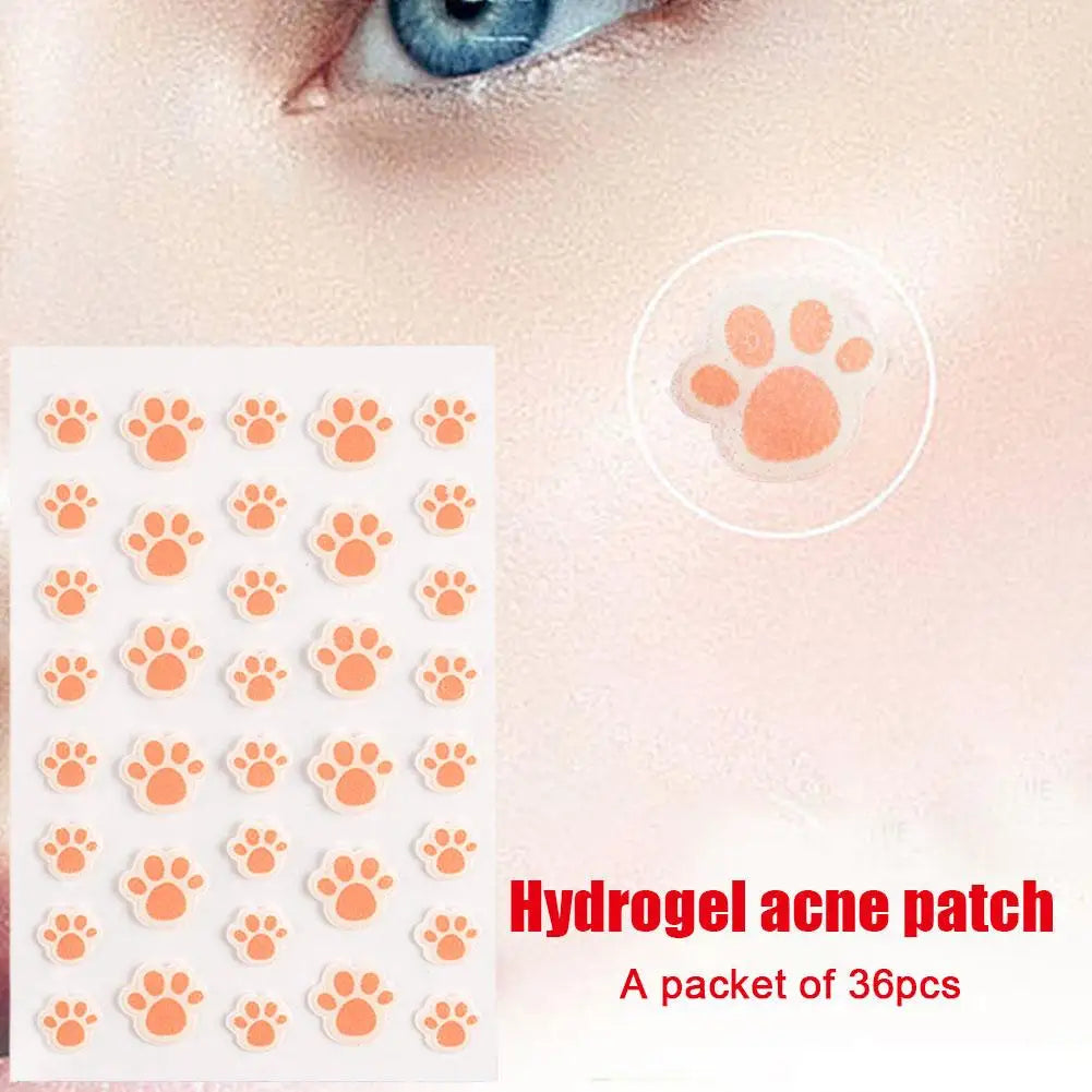 Hydrocolloid Acne Pimple Patch 36 Counts Cute Cat Paws Shaped Acne Absorbing Cover Patch, Invisible For Acne Dots Qme 36Pcs Hydrocolloid China