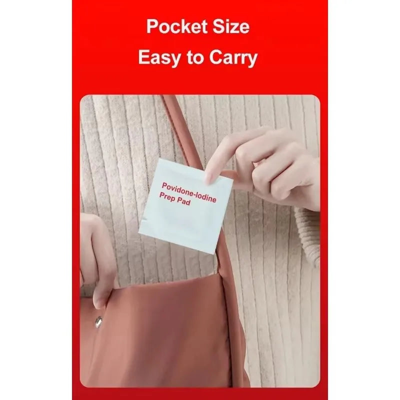 Skin Iodine Wound Disinfection Treatment, Convenient to Carry Outdoor Sports Disaster Essential First Aid Kit Supplies Qme