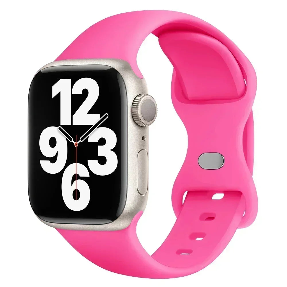 Silicone Band for Apple Watch 10 9 8 7 6 5 4 3 SE Strap for IWatch Ultra 2 49mm 45mm 41mm 40mm 44mm 38mm 42mm 46mm Qme BaBie 42 44 45 49 S10-46mS