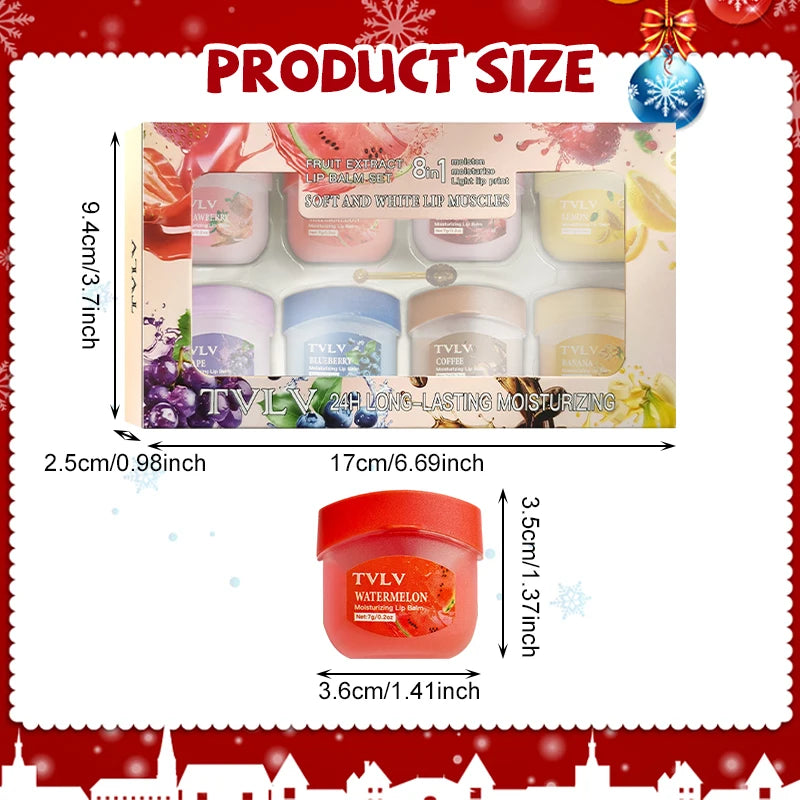 8 Fruity Lip Care Moisture Balm Fading Lines Lipstick Makeup Natural Qme
