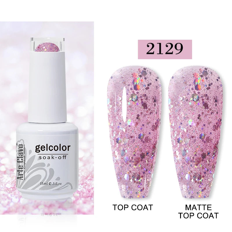 Arte Clavo15ml Gel Nail Polish Art 65 Colors Colorful Soak Off UV Qme 2129