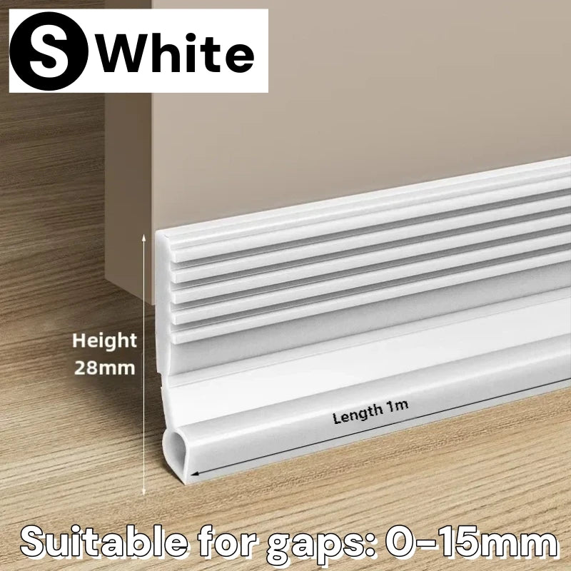 1M Door Sealing Strip Windproof Soundproof Waterproof Barriers for Doors Windows Insect Proof Filling Strip for Door Bottom Gap Qme White S