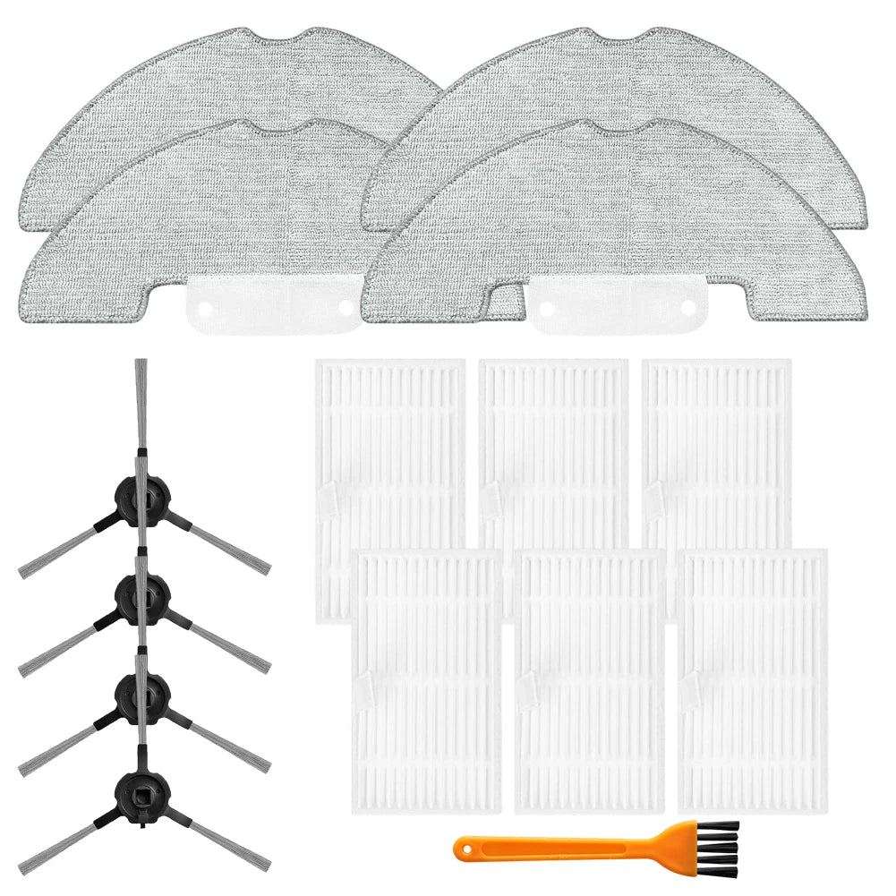Side Brush Filter Mop Cloth Kit For Cleanova For Vexilar For W7/ W9/ W11 Side Brush Cleaning Brushes HEPA Filter Mop Pads Qme Default Title