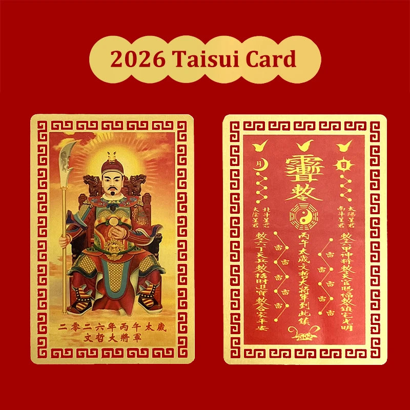 Safe Bring Wealth Treasure 2026 Tai Sui Amulet Card Feng Shui Prayer Qme