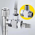 3 Way T Shape Water Splitter Valve Stainless Steel Angle Valve Adapter Qme 1pc