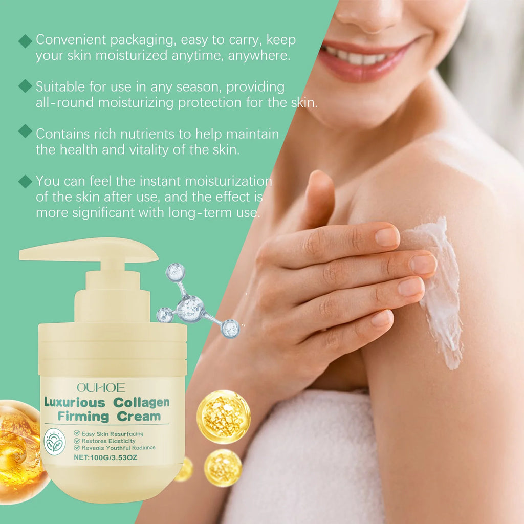 Collagen Firming Body Cream Lifting Firming Smoothing Wrinkle Lighten Dark Spots Even Skin Tone Moisturzing Tighten Body Lotion Qme